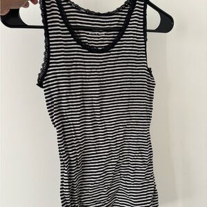 Striped Sleeveless lace Top/ ‼️3 FOR $25‼️